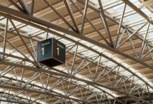 Modern airport terminal interior with comfortable seating and natural lighting