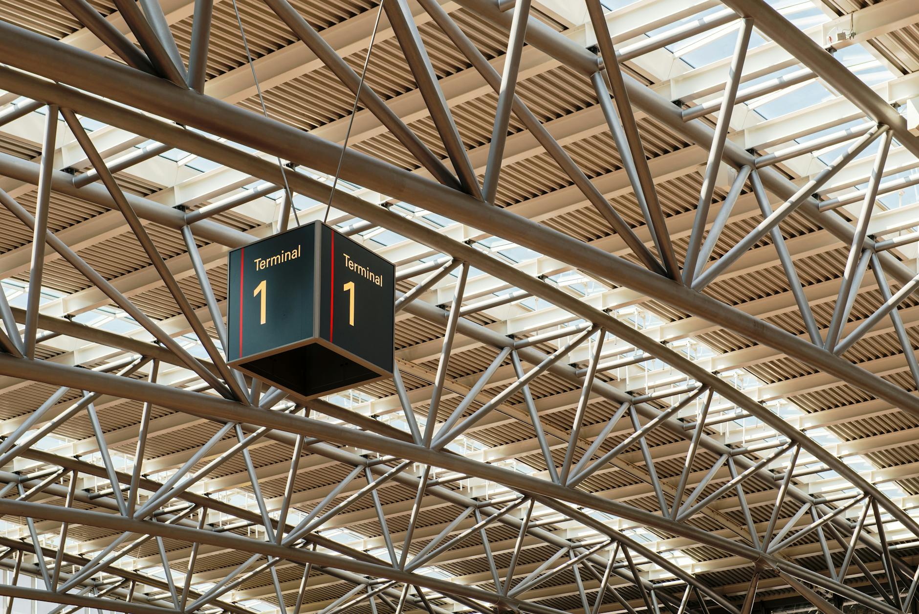 Modern airport terminal interior with comfortable seating and natural lighting