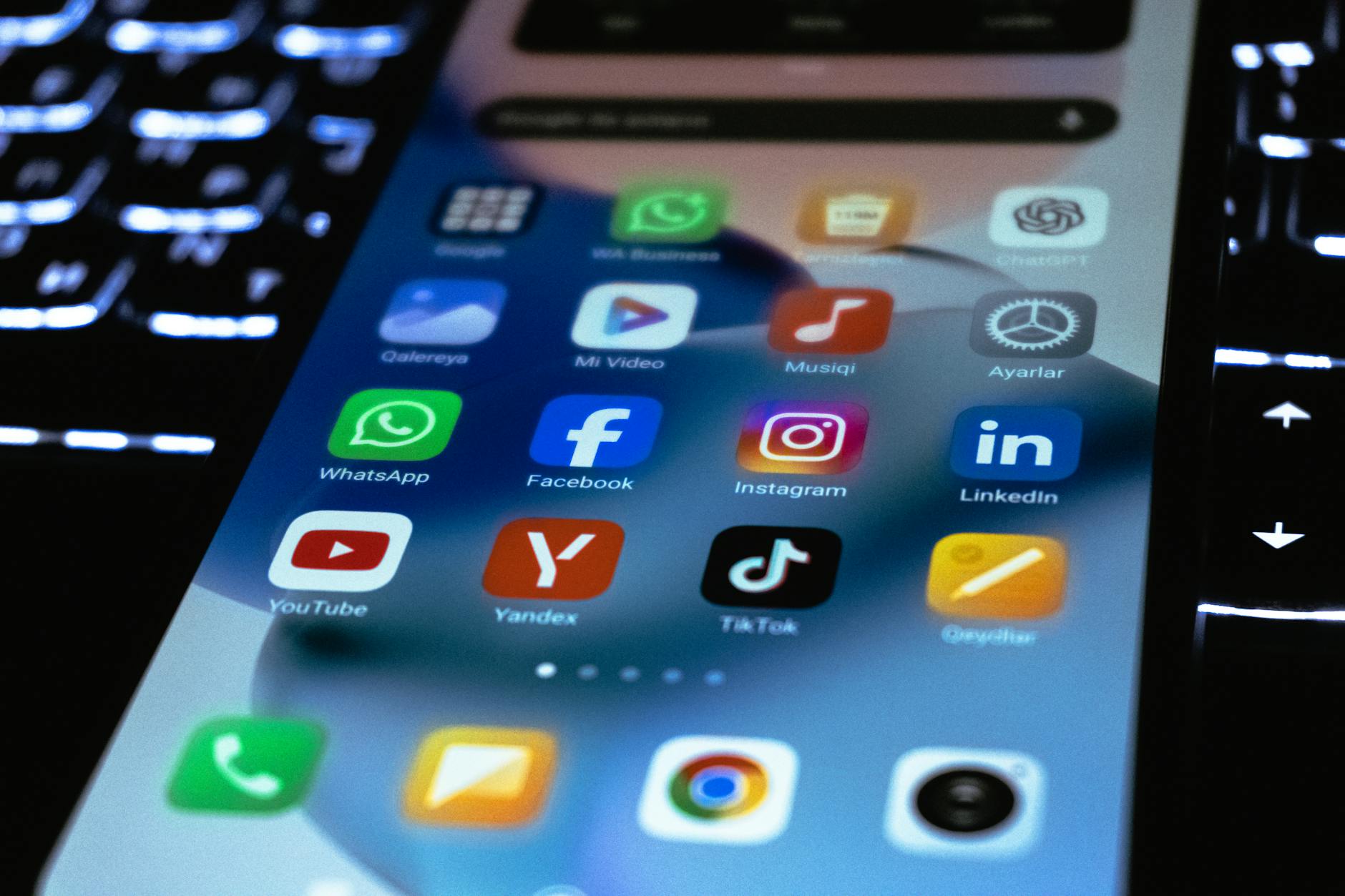 Person working on social media content creation and digital marketing strategy