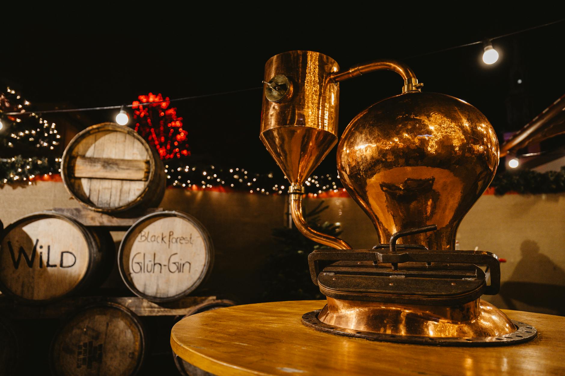 Traditional Scottish whisky distillery building with stone architecture and copper stills