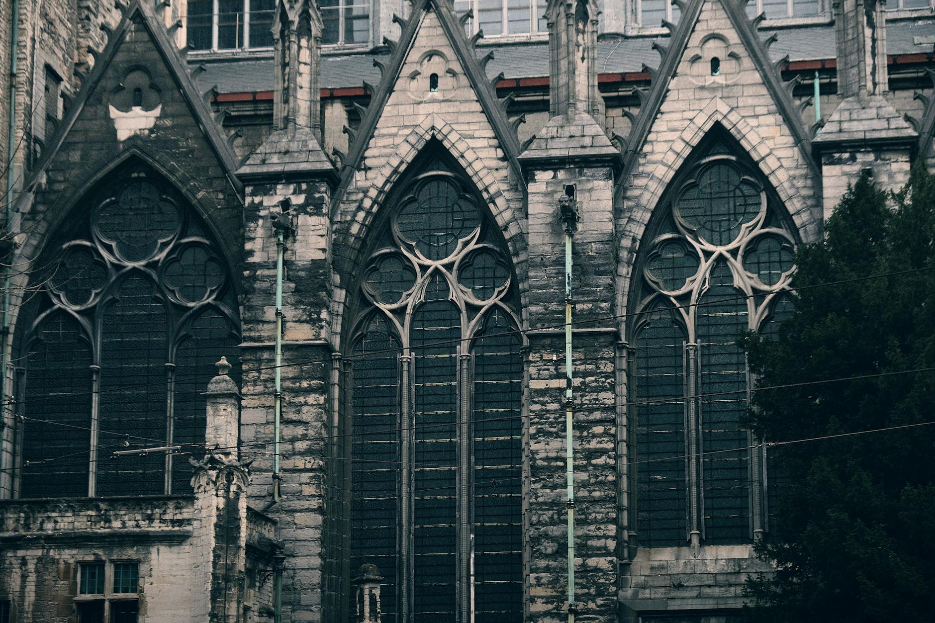 Gothic stone cathedral interior showing ribbed vaulting and pointed arch architecture