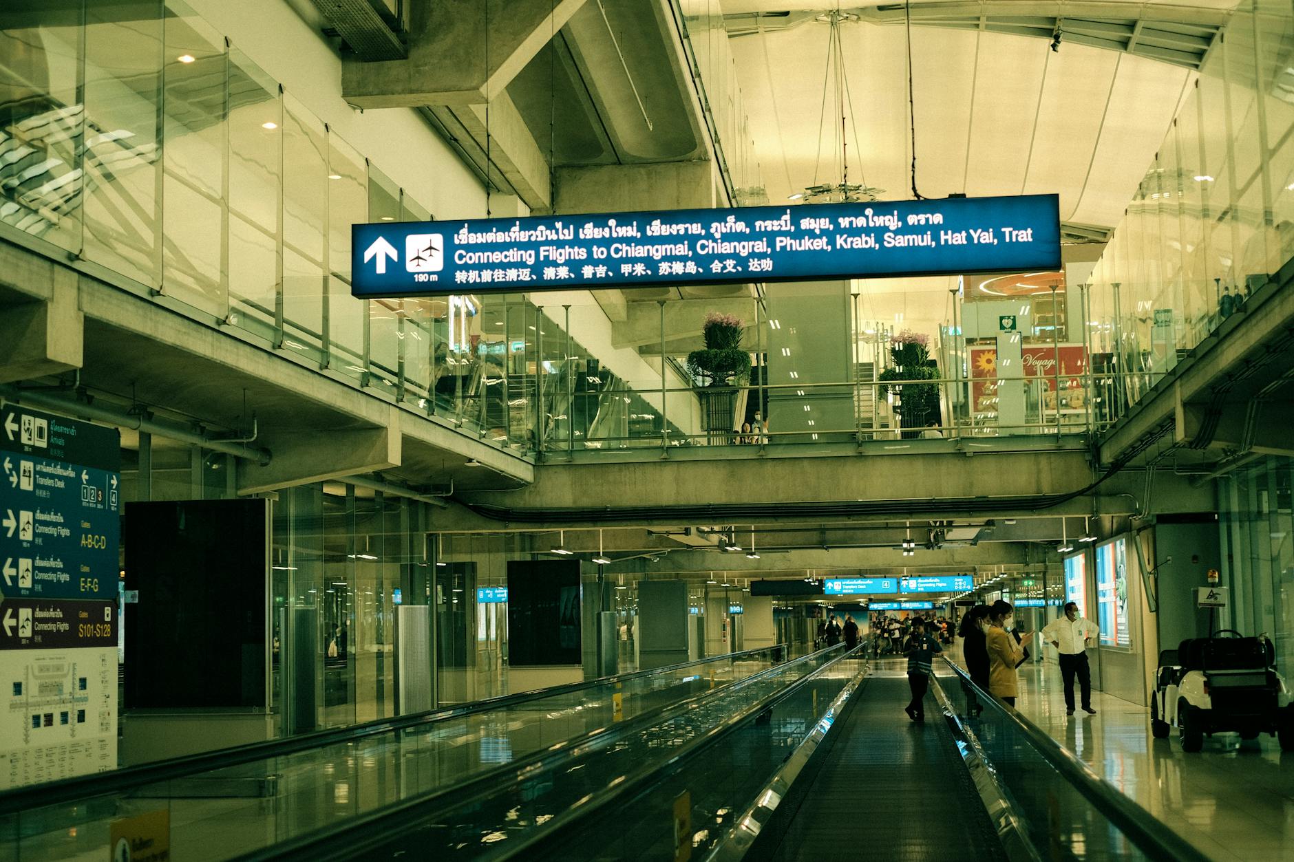 Multilingual airport directional signs and information displays