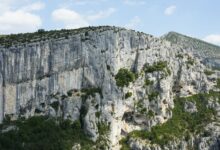 Dramatic basalt cliffs and deep gorges of a high-altitude mountain escarpment in Africa