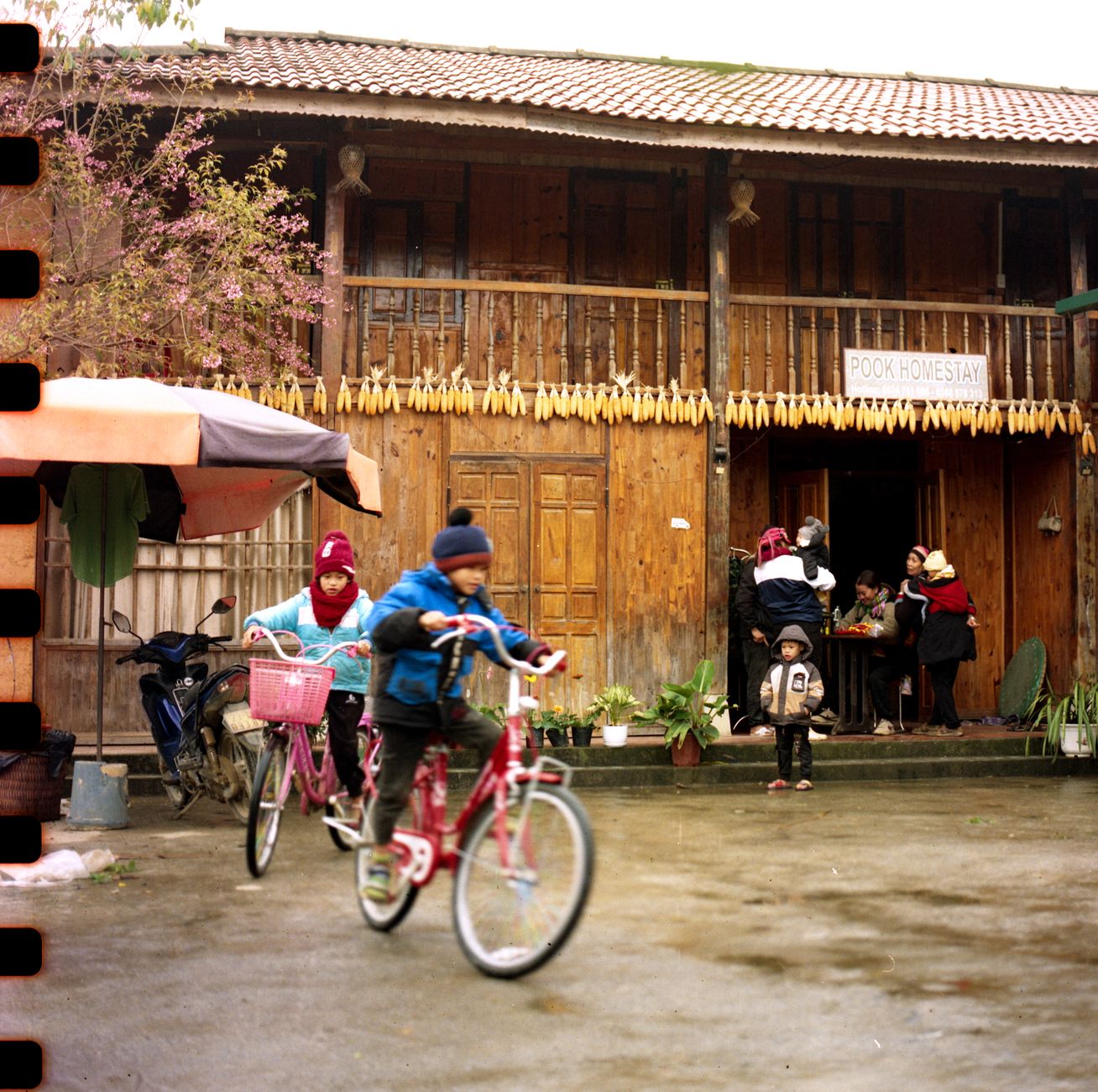 A simple rural guesthouse in a remote mountain village setting