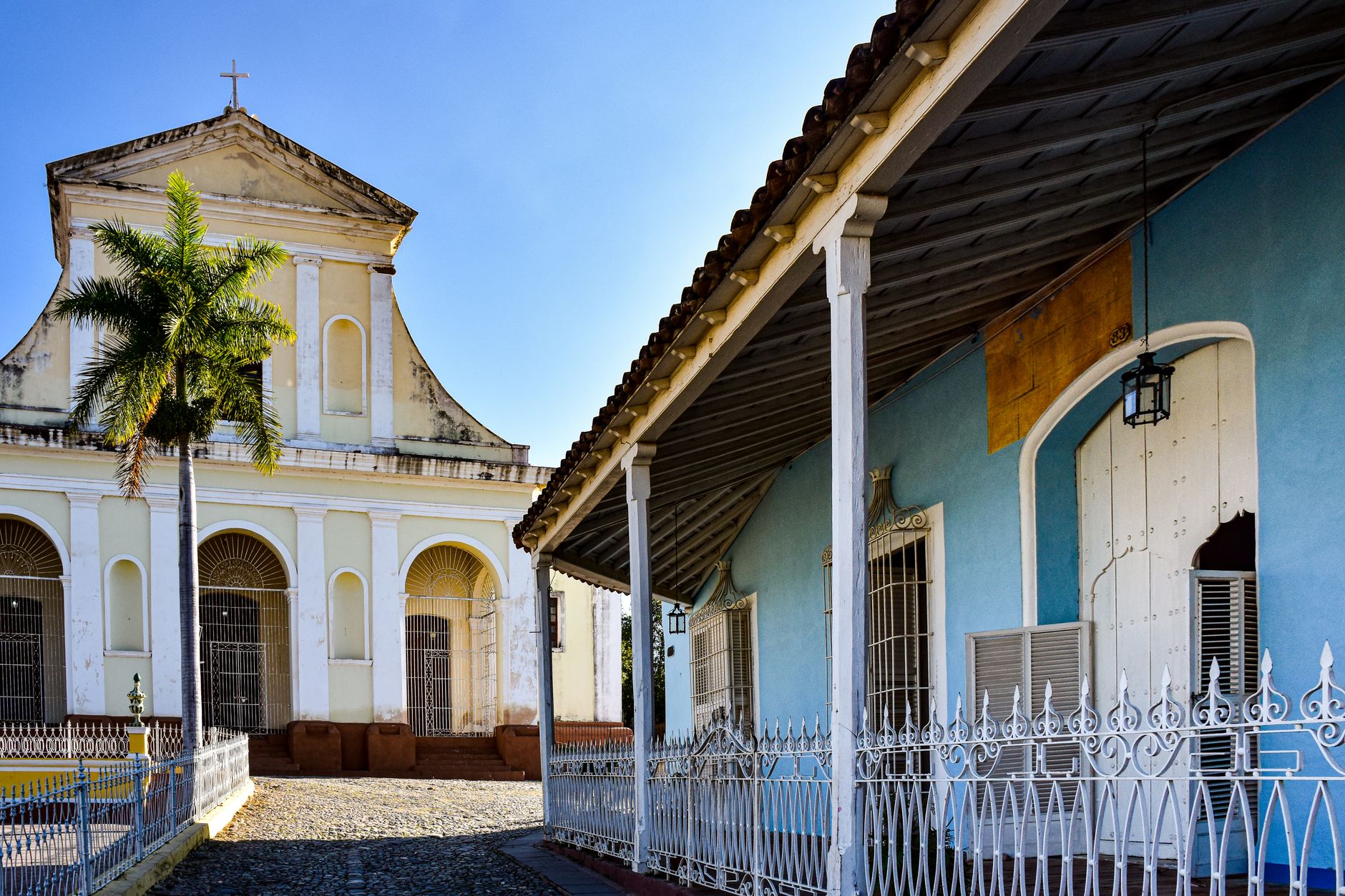 Carved stone facade of a baroque colonial church in South America