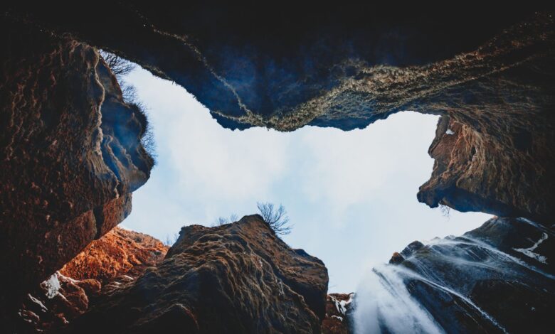 Deep river gorge with forested valley walls in northern Armenia