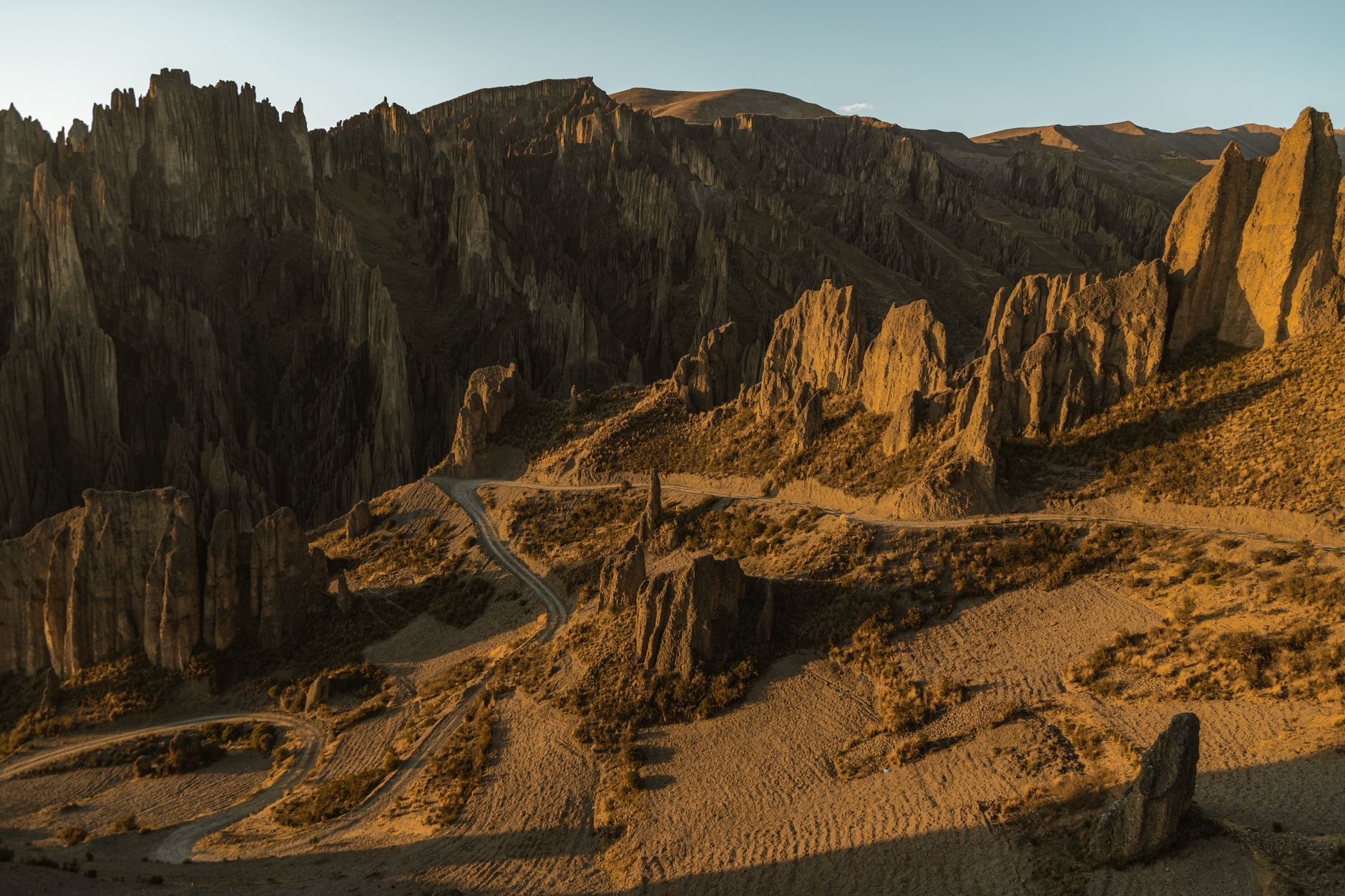 Deep river canyon in the Peruvian Andes with terraced slopes and dense vegetation